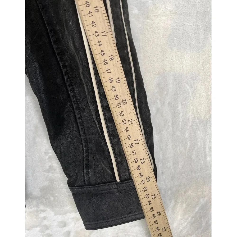 Buckle‎ Faux Suede Jacket Men's Small Black Distressed Zip Biker Piping Details